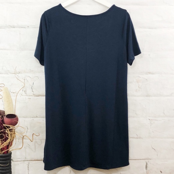 Navy Lattice Neck Top - Picture 3 of 4